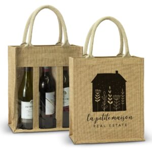 Elgin Jute Triple Wine Bags