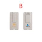 Two rectangular devices labeled INTDECO and BRAND NAME are shown. They are white with black and speckled patterns, featuring indented areas and slots. A red B is above them on a plain white background.