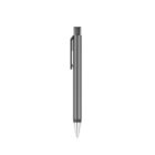 Sleek, dark gray metal pen with a clip, shown against a white background.