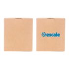 Two cardboard boxes side by side on a white background. The box on the right features a blue escale logo.