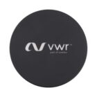 A round black disk with the VWR logo and the text part of avantor in white.