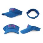 Blue visor hat with Rose City Tri embroidered in colorful letters on the front.