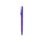A purple pen with a clip, shown vertically against a white background.