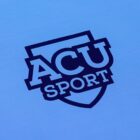 The image shows a blue background with a black shield-shaped logo displaying the text ACU SPORT in bold, stylized letters.