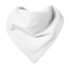 A plain white bandana folded in a triangle shape.