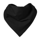 A black bandana folded in a triangular shape.