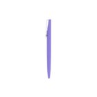 A purple pen with a silver clip, shown vertically against a white background.
