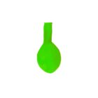 A flat, deflated green balloon set against a plain white background.