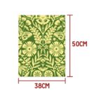 An illustration of a rectangular green paper with yellow floral and leaf patterns. The dimensions are labeled as 38 cm in width and 50 cm in height.