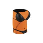 Orange can cooler designed to resemble a bikini.
