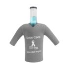 A bottle with a gray sleeve shaped like a T-shirt, featuring the text I Love Cans and a ribbon symbol with the words breast cancer foundation. The website www.sbcf.org.au is printed below.