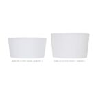 Image of two white silicone bands against a plain background. The left band is labeled 2mm Silicone Band (40mmH) and the right is labeled 2mm Silicone Band (50mmH).