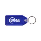 A blue rectangular keychain with 12RND FITNESS logo in white. The keychain has a silver ring attachment.