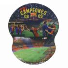A circular collage celebrating a soccer teams 08-09 championship win. It features action shots of players, celebratory moments, and a stadium filled with fans. The text reads TRI CAMPEONES 08 09 with a club emblem at the center.