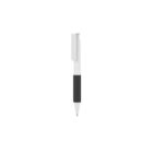 A white pen with a black grip and a cap clip is centered on a plain white background.