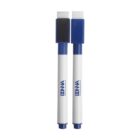 Two whiteboard markers with erasers. White bodies and blue caps, labeled DNA.