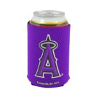 A can is wrapped in a purple koozie featuring a large A with a halo symbol above it. The bottom of the koozie has text that reads Kolder/MLB 2012.