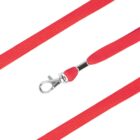 A bright red dog leash with a silver clasp, shown against a white background. The leash is made of a durable, woven material and appears to be adjustable in length.