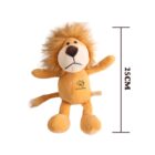 A stuffed lion toy with brown fur and a mane, standing upright with outstretched arms. It has a cartoonish face with a prominent nose. The toy is 25 cm tall, as shown by a vertical measurement line to its right.