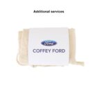 A white fabric bag with a tag featuring the Ford logo and the text COFFEY FORD. The words Additional services are printed above.