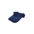 Navy blue visor cap on a white background.