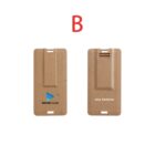 Two beige rectangular devices labeled BRAND NAME and MULTIMEDIA, each with a small blue logo. They have a sleek, minimalist design, featuring small slots and grooves on the surface. A red letter B is centered above them.