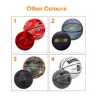 Four basketballs are displayed in a grid of four sections labeled Other Colours. The balls feature different color patterns and the name Marbury. Each section has a distinct background design and prominent numbering from 1 to 4.