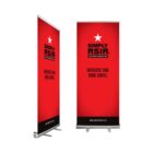 Two red promotional banners with the text SIMPLY ASIA and AUTHENTIC THAI. MADE SIMPLE. in black lettering. Each has a white star symbol above the text and a website link at the bottom.