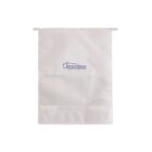 A transparent plastic storage bag with a white zipper closure. The bag has Direct Decor printed in blue along with a logo of a simple house outline.