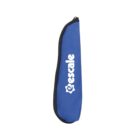 Blue zippered bag with a black edge, featuring the white logo and text Escale in the center.