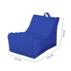 Blue bean bag chair with a backrest and handle, dimensions labeled as 60cm wide, 80cm deep, and 60cm high.