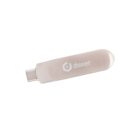 A white USB flash drive with a translucent cap labeled doxer.
