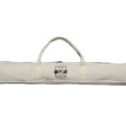 A beige, elongated fabric bag with a central zipper and two carrying handles. It features a logo with crossed oars and the text RYCC in the middle. The bag is designed for carrying items such as oars or similar sports equipment.
