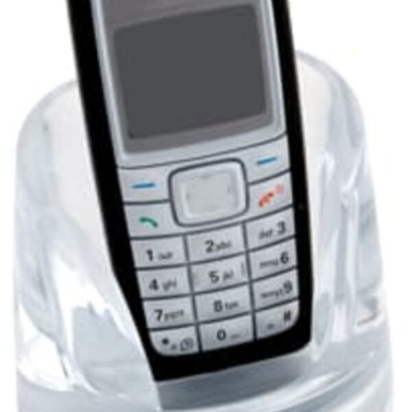 A black and silver mobile phone is encased in a transparent block of ice. The base of the ice block has the text homehouse REAL ESTATE ADVICE in blue and gray letters.