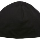 A plain black beanie with a simple, unadorned design, shown against a white background. The beanie appears soft and snug, suitable for cold weather.