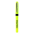 A yellow highlighter pen, with Heritage Podiatry text, and a silver clip on the cap.