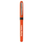 Orange pen with Heritage Podiatry text, silver clip, and black grip.