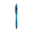 A blue and black retractable ballpoint pen with a clip, featuring the text Natural Gas Industries in light blue on the barrel.