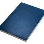 A closed, blue hardcover book with a plain design, set against a white background.