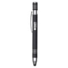 A black and silver stylus pen with a clip on the side and a textured grip. It has a sleek design and the logo Respir is printed along its body.