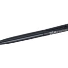 A black ballpoint pen with a clip featuring the logo and text Rosehill in white. The pen is angled slightly to the left with its tip facing downwards.