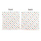 Two reusable sandwich bags in front and back view, featuring a pattern of colorful polka dots on a white background.