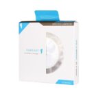 Box of a Fantasy wireless charger with a circular design visible through a clear window. The packaging is primarily white with blue accents, featuring the text Wireless & Limitless and Hook It Up, Charge It Out.