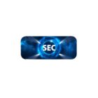 A rectangular graphic featuring a blue and black cosmic design with a circular, glowing ring in the center. The word SEC is displayed prominently in white text within the ring.