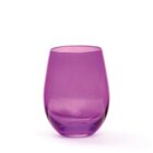 A vibrant purple glass with a rounded shape against a plain white background.