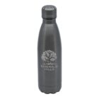 A stainless steel water bottle featuring a tree logo design and the text Emerald Hills below it. The bottle has a screw-on cap and a sleek, metallic finish.