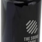 A black water bottle featuring a gray flip-top lid and a loop handle. The bottle is branded with The Sound Store logo in white on its side.