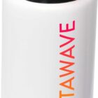 A white water bottle with a red and black lid, featuring the text DATAWAVE in colorful letters on the side.