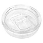 Clear, round plastic container lid with a rectangular opening in the center.