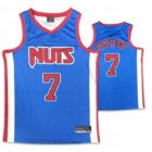 Men's Sublimated Singlet: blue with red trim, NUTS front, UGLYFANS & 7 on the back.